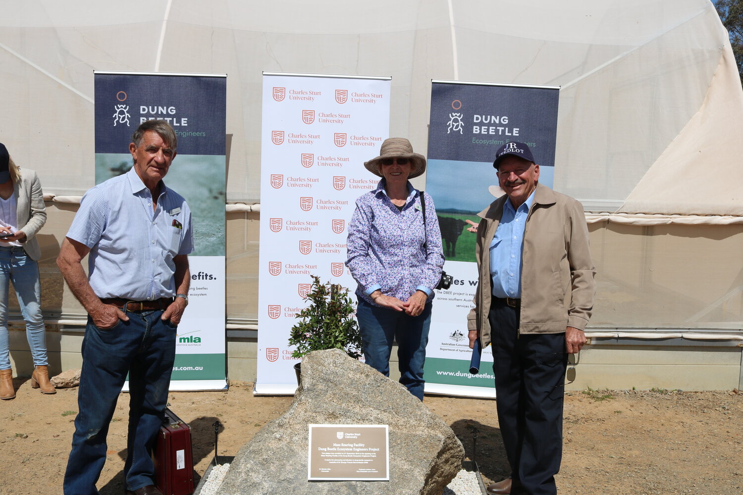 John Feehan, Carol and John Richards at the DBEE open day