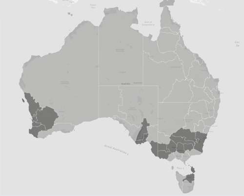 Figure 1. NRM regions where B. bison is known to be present